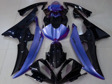 2008-2016 Negro Brillante & Azul Claro Yamaha R6 Carenado Moto