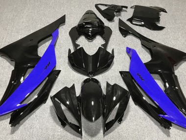 2008-2016 Negro Brillante & Azul Yamaha R6 Carenado Moto