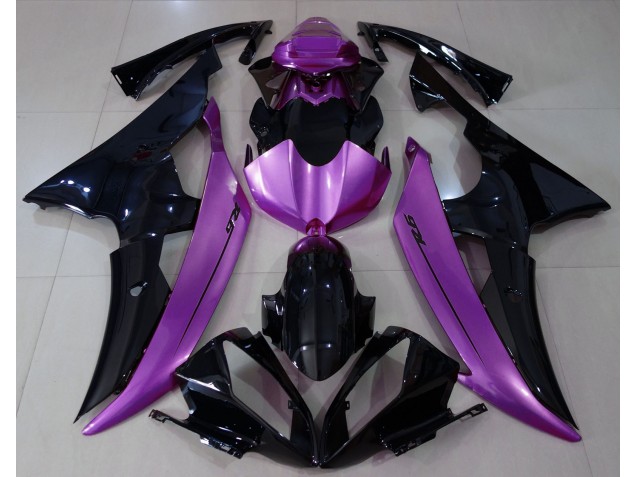 2008-2016 Negro Brillante & Morado Rosa Yamaha R6 Carenado Moto 2008-2016 Negro Brillante & Morado Rosa Yamaha R6 Carenado Moto