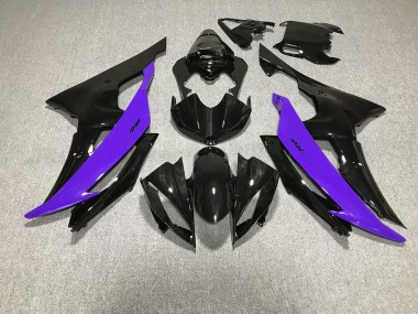 2008-2016 Negro Brillante & Morado Yamaha R6 Carenado Moto