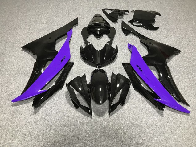2008-2016 Negro Brillante & Morado Yamaha R6 Carenado Moto 2008-2016 Negro Brillante & Morado Yamaha R6 Carenado Moto