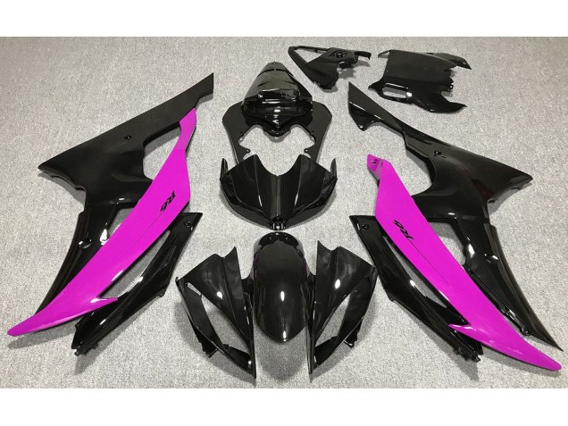 2008-2016 Negro Brillante & Rosa Yamaha R6 Carenado Moto 2008-2016 Negro Brillante & Rosa Yamaha R6 Carenado Moto