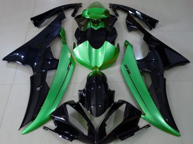 2008-2016 Negro Brillante & Verde Claro Yamaha R6 Carenado Moto