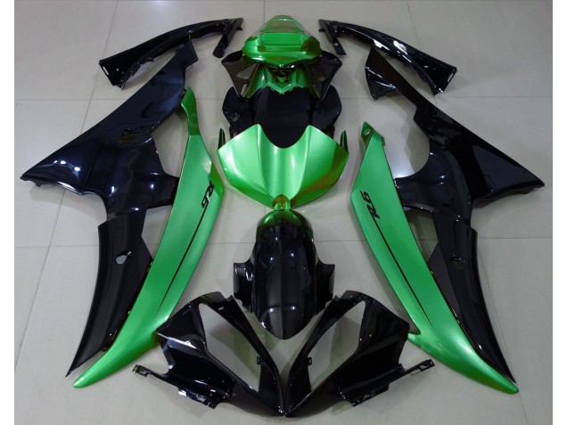 2008-2016 Negro Brillante & Verde Claro Yamaha R6 Carenado Moto 2008-2016 Negro Brillante & Verde Claro Yamaha R6 Carenado Moto