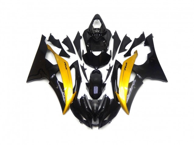 2008-2016 Negro & Dorado Brillante Yamaha R6 Carenado Moto 2008-2016 Negro & Dorado Brillante Yamaha R6 Carenado Moto