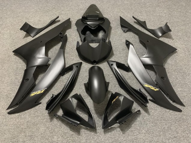 2008-2016 Negro Mate Con Logotipo Dorado Yamaha R6 Carenado Moto 2008-2016 Negro Mate Con Logotipo Dorado Yamaha R6 Carenado Moto