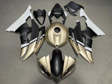2008-2016 Negro Mate & Dorado Yamaha R6 Carenado Moto