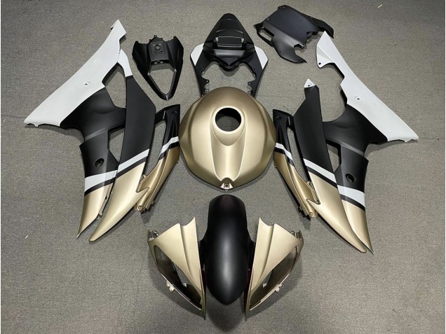 2008-2016 Negro Mate & Dorado Yamaha R6 Carenado Moto 2008-2016 Negro Mate & Dorado Yamaha R6 Carenado Moto