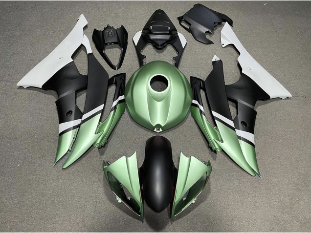 2008-2016 Negro Mate & Verde Yamaha R6 Carenado Moto