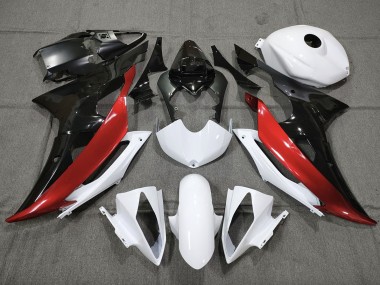2008-2016 Personalizado Rojo Blanco & Negro Yamaha R6 Carenado Moto