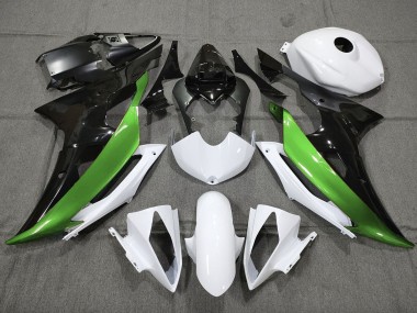 2008-2016 Personalizado Verde Blanco & Negro Yamaha R6 Carenado Moto