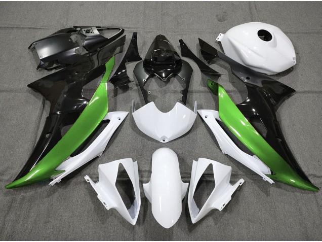 2008-2016 Personalizado Verde Blanco & Negro Yamaha R6 Carenado Moto 2008-2016 Personalizado Verde Blanco & Negro Yamaha R6 Carenado Moto