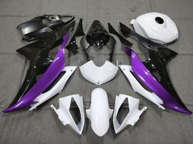2008-2016 Púrpura Personalizado En Blanco & Negro Yamaha R6 Carenado Moto