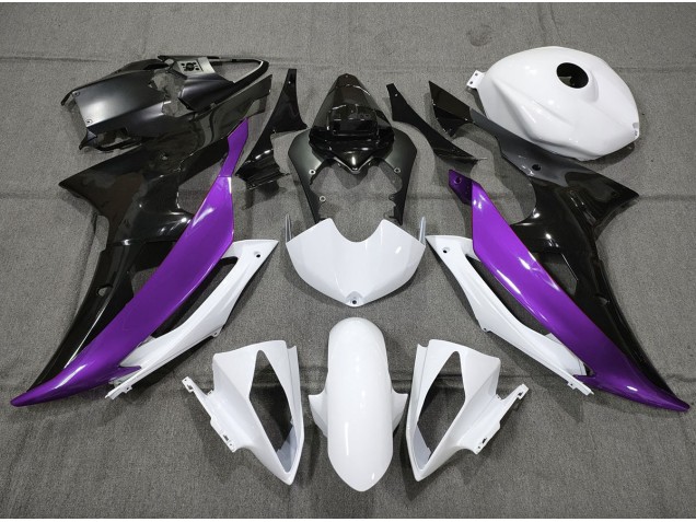 2008-2016 Púrpura Personalizado En Blanco & Negro Yamaha R6 Carenado Moto 2008-2016 Púrpura Personalizado En Blanco & Negro Yamaha R6 Carenado Moto