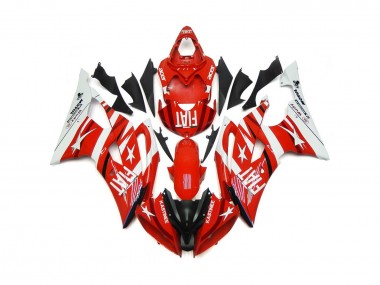 2008-2016 Rojo & Blanco Con Estrellas Yamaha R6 Carenado Moto