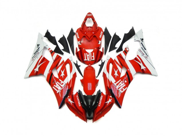 2008-2016 Rojo & Blanco Con Estrellas Yamaha R6 Carenado Moto 2008-2016 Rojo & Blanco Con Estrellas Yamaha R6 Carenado Moto