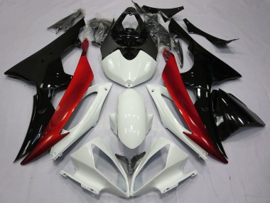 2008-2016 Rojo Blanco & Negro Yamaha R6 Carenado Moto