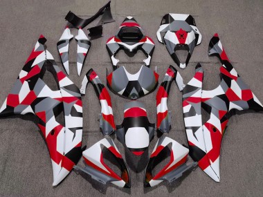 2008-2016 Rojo Camuflaje Llanura Yamaha R6 Carenado Moto