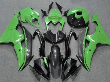 2008-2016 Verde Brillante & Fibra De Carbono Yamaha R6 Carenado Moto