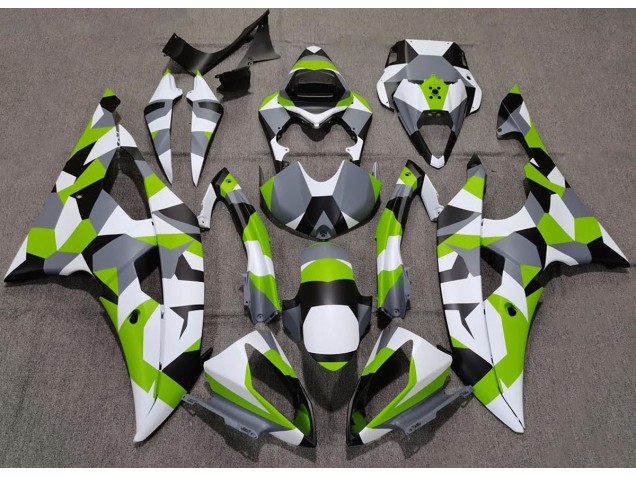 2008-2016 Verde Claro Camuflaje Llanura Yamaha R6 Carenado Moto 2008-2016 Verde Claro Camuflaje Llanura Yamaha R6 Carenado Moto
