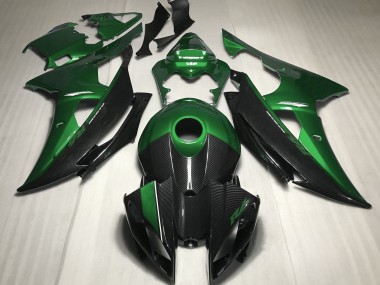 2008-2016 Verde Con Estilo Fibra De Carbono Yamaha R6 Carenado Moto