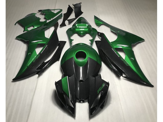 2008-2016 Verde Con Estilo Fibra De Carbono Yamaha R6 Carenado Moto 2008-2016 Verde Con Estilo Fibra De Carbono Yamaha R6 Carenado Moto