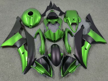 2008-2016 Verde & Negro Mate Yamaha R6 Carenado Moto