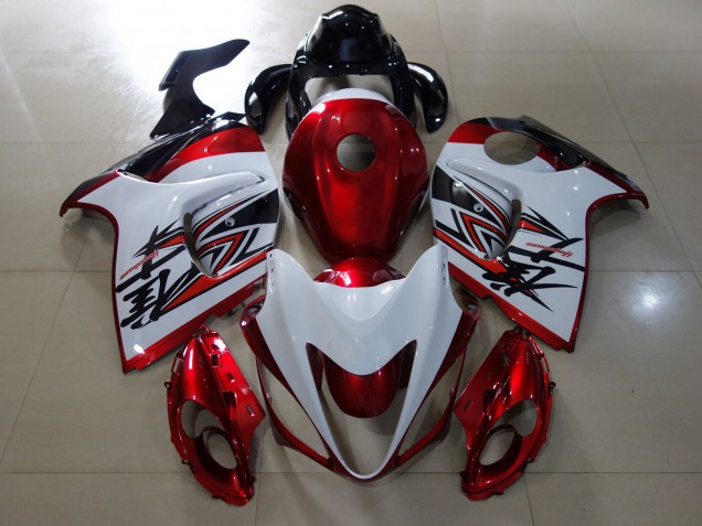 2008-2020 Diseño Rojo Brillante & Blanco Suzuki GSXR 1300 Carenado Moto 2008-2020 Diseño Rojo Brillante & Blanco Suzuki GSXR 1300 Carenado Moto
