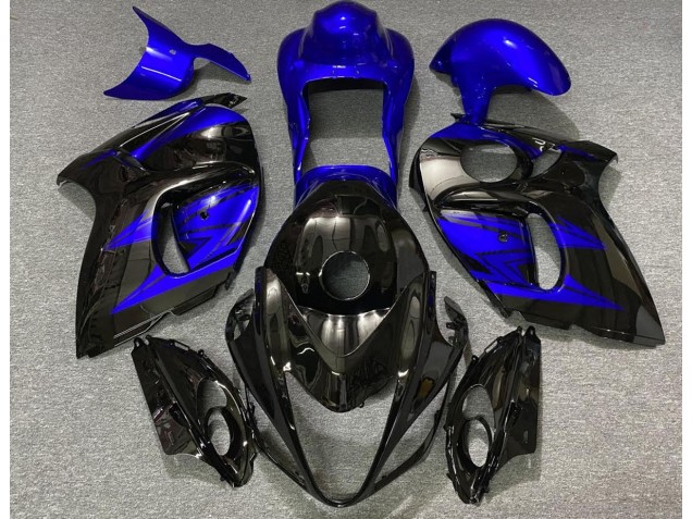 2008-2020 Negro Brillante & Azul Intenso Suzuki GSXR 1300 Carenado Moto 2008-2020 Negro Brillante & Azul Intenso Suzuki GSXR 1300 Carenado Moto