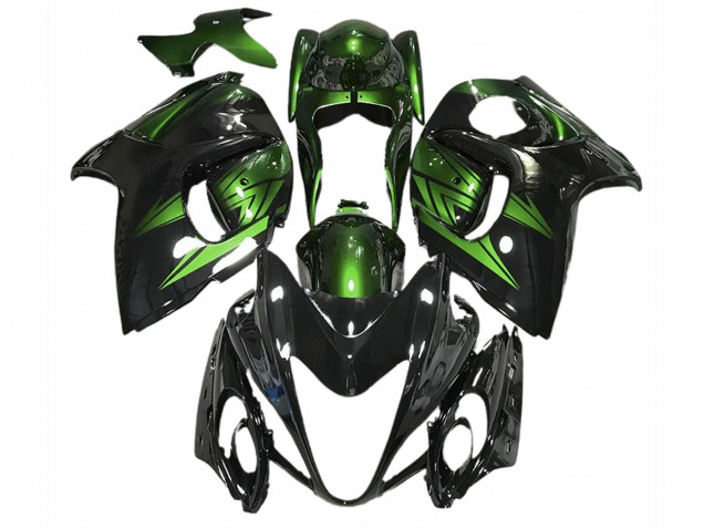 2008-2020 Negro Brillante & Verde Intenso Suzuki GSXR 1300 Carenado Moto 2008-2020 Negro Brillante & Verde Intenso Suzuki GSXR 1300 Carenado Moto