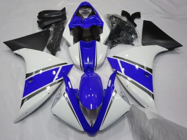 2009-2011 Blanco Brillante & Azul Yamaha R1 Carenado Moto