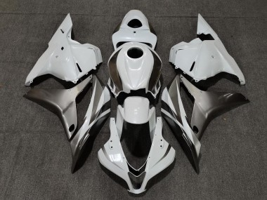 2009-2012 Blanco Brillo & Plata Honda CBR600RR Carenado Moto