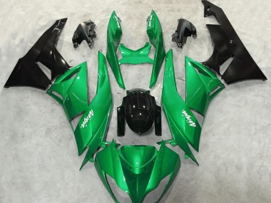 2009-2012 Brillo Verde Vibrante Kawasaki ZX6R Carenado Moto