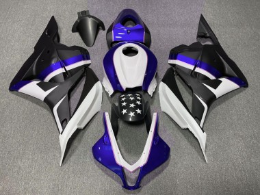 2009-2012 Estrella Negra Mate & Azul Oscuro Honda CBR600RR Carenado Moto