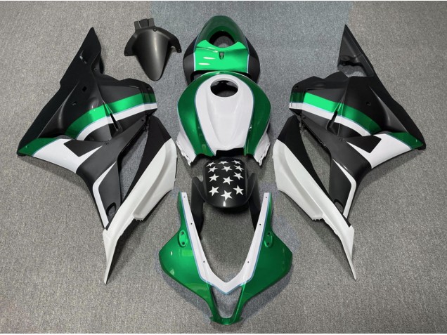 2009-2012 Estrella Negra Mate & Verde Honda CBR600RR Carenado Moto