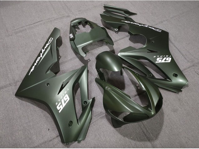 2009-2012 Mate Verde Blanco Triumph Daytona 675 Carenado Moto