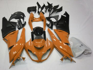 2009-2012 Naranja Brillante & Negro Kawasaki ZX6R Carenado Moto
