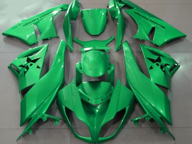2009-2012 Verde Brillante & Logotipos Personalizados Kawasaki ZX6R Carenado Moto
