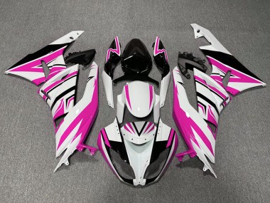 2009-2012 Zag Rosa Blanco & Negro Kawasaki ZX6R Carenado Moto