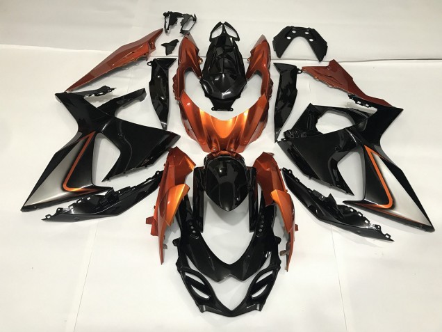 2009-2016 Negro Brillante & Naranja Brillante Suzuki GSXR 1000 Carenado Moto