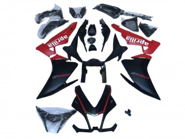 2010-2015 Negro Mate & Rojo Aprilia RSV4 1000 Carenado Moto