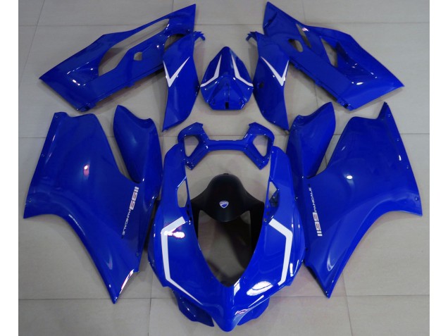 2011-2014 Azul Brillante & Blanco Ducati 1199 Carenado Moto 2011-2014 Azul Brillante & Blanco Ducati 1199 Carenado Moto