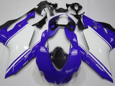 2011-2014 Azul Brillante Blanco & Negro Ducati 1199 Carenado Moto