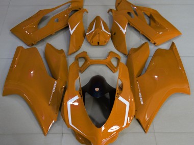 2011-2014 Naranja Brillante & Blanco Ducati 1199 Carenado Moto