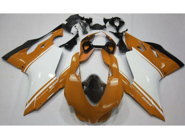 2011-2014 Naranja Brillante Blanco & Negro Ducati 1199 Carenado Moto 2011-2014 Naranja Brillante Blanco & Negro Ducati 1199 Carenado Moto