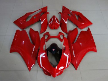 2011-2014 Rojo Brillante & Blanco Ducati 1199 Carenado Moto