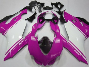 2011-2014 Rosa Brillo Blanco & Negro Ducati 1199 Carenado Moto