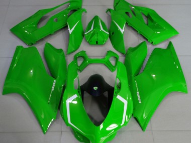 2011-2014 Verde Brillante & Blanco Ducati 1199 Carenado Moto