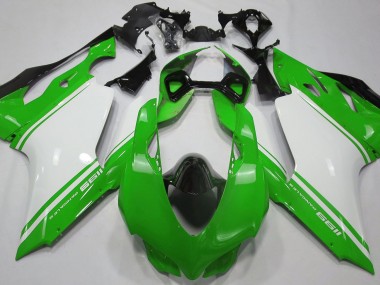 2011-2014 Verde Brillo Blanco & Negro Ducati 1199 Carenado Moto