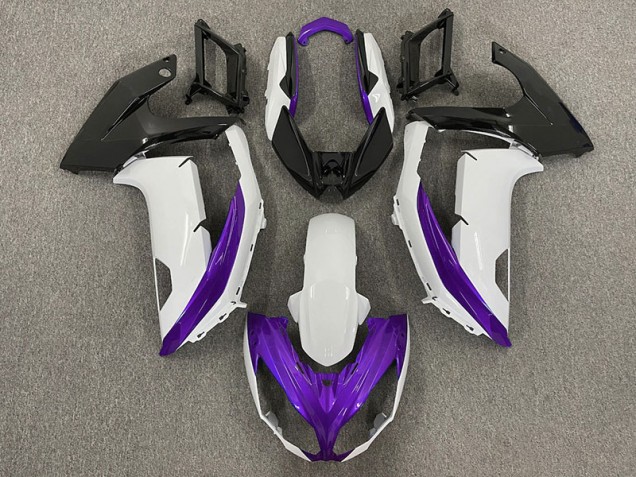 2012-2016 Blanco Brillante & Morado Kawasaki Ninja 650R Carenado Moto 2012-2016 Blanco Brillante & Morado Kawasaki Ninja 650R Carenado Moto